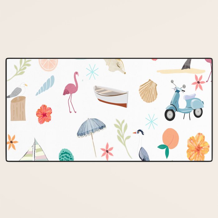 Fun beach pattern Desk Mat Gallery Image 3