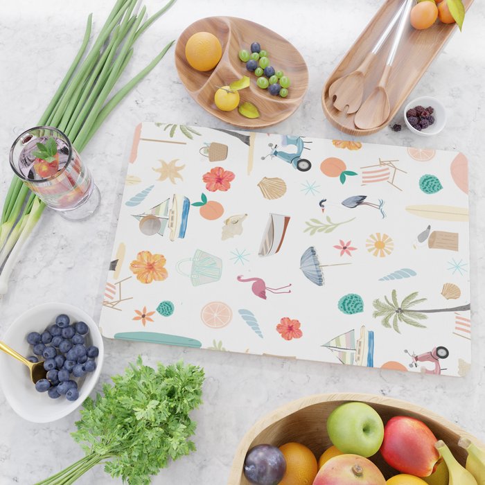Fun beach pattern Cutting Board Gallery Image 2