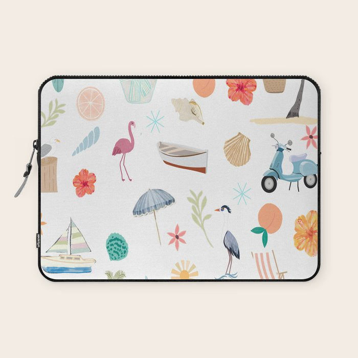 Fun beach pattern Laptop Sleeve Gallery Image 1