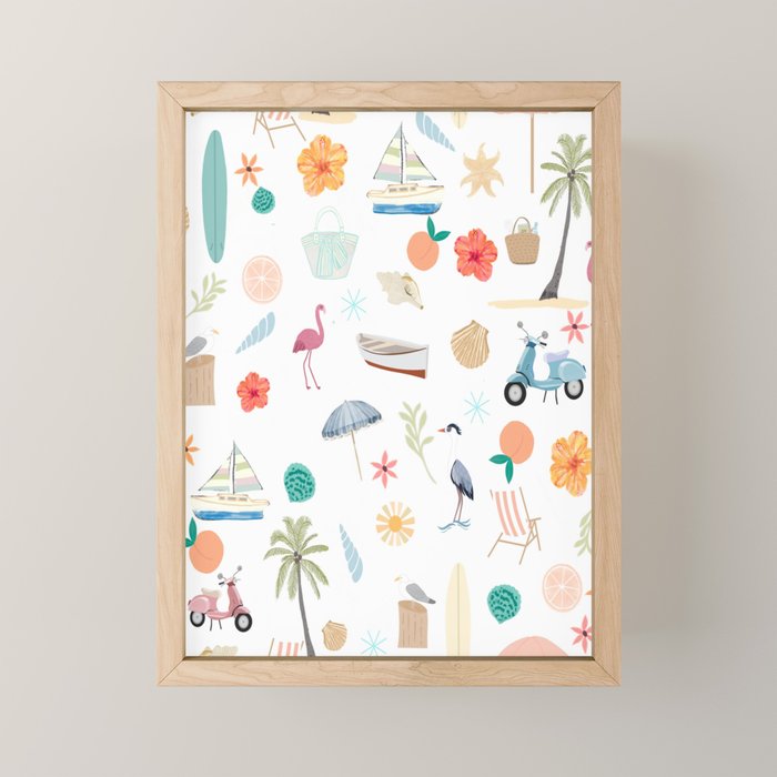 Fun beach pattern Mini Art Print Gallery Image 1