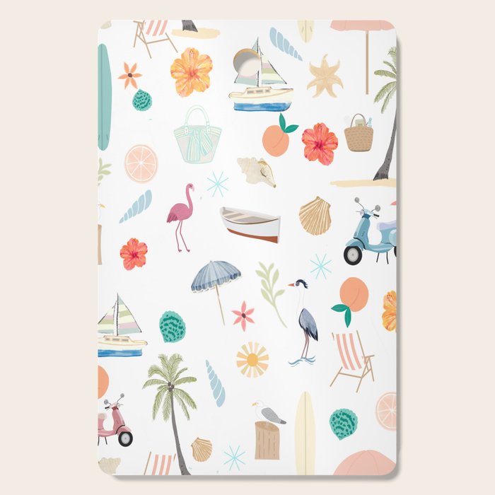Fun beach pattern Cutting Board Gallery Image 1