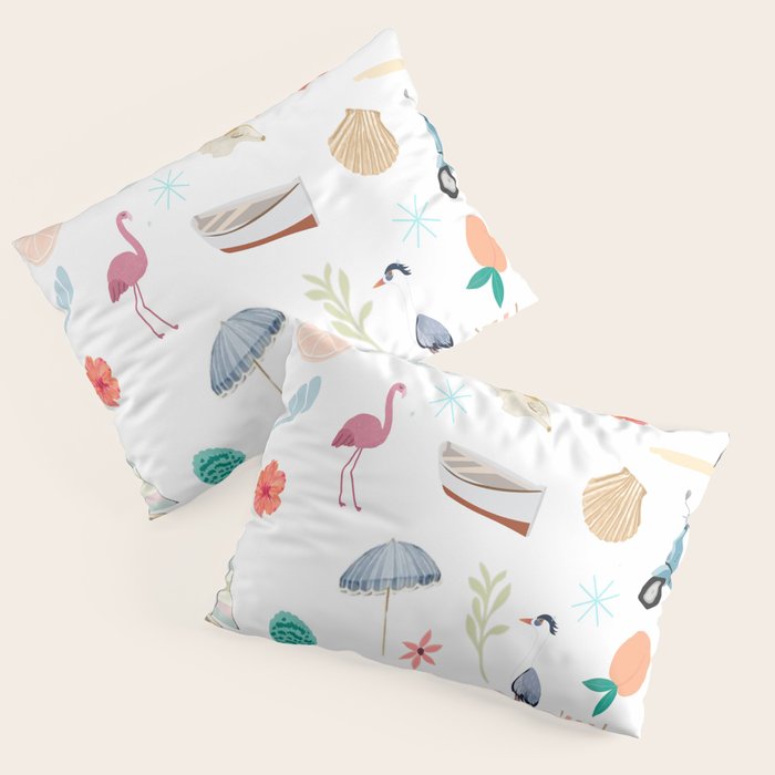 Fun beach pattern Pillow Sham Gallery Image 1