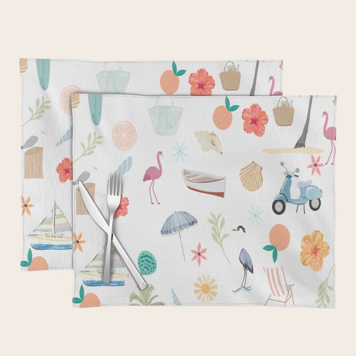 Fun beach pattern Placemat Gallery Image 1