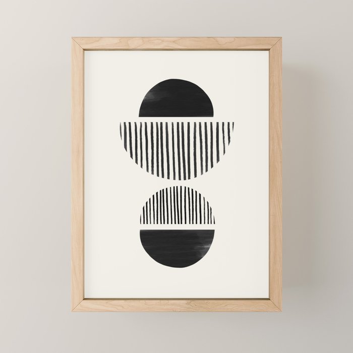 Balancing Stripes NO.1 | Black Mini Art Print Gallery Image 1
