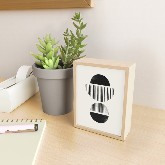 Balancing Stripes NO.1 | Black Mini Art Print Gallery Image 2