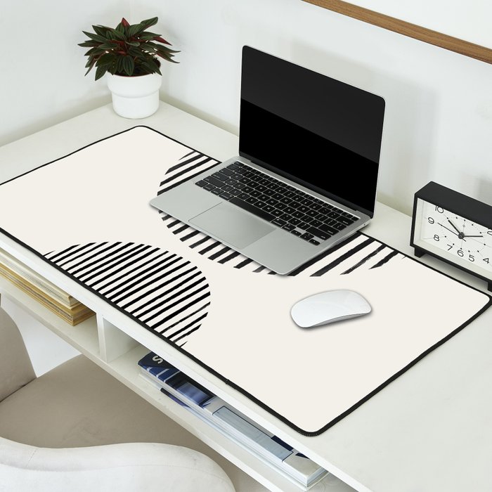 Balancing Stripes NO.1 | Black Desk Mat Gallery Image 2