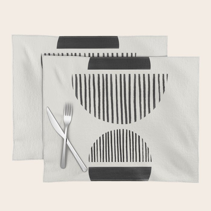 Balancing Stripes NO.1 | Black Placemat Gallery Image 1