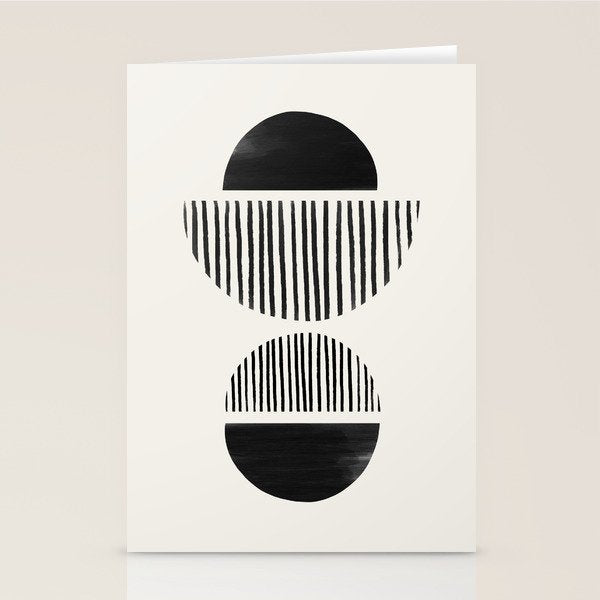 Balancing Stripes NO.1 | Black Stationery Card Gallery Image 2