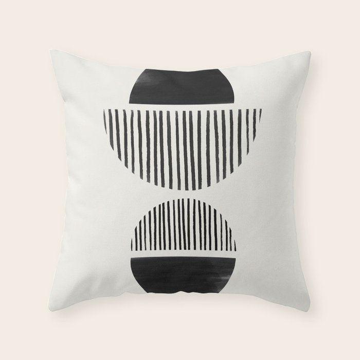 Balancing Stripes NO.1 | Black Throw Pillow Gallery Image 6