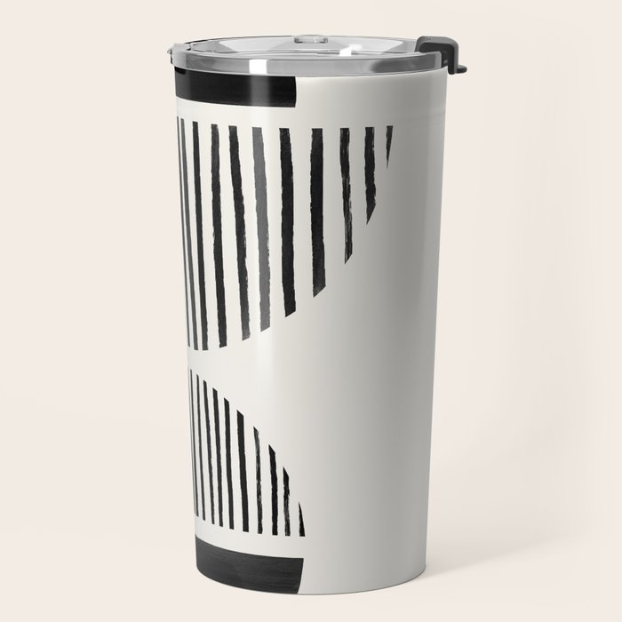 Balancing Stripes NO.1 | Black Travel Mug Gallery Image 2