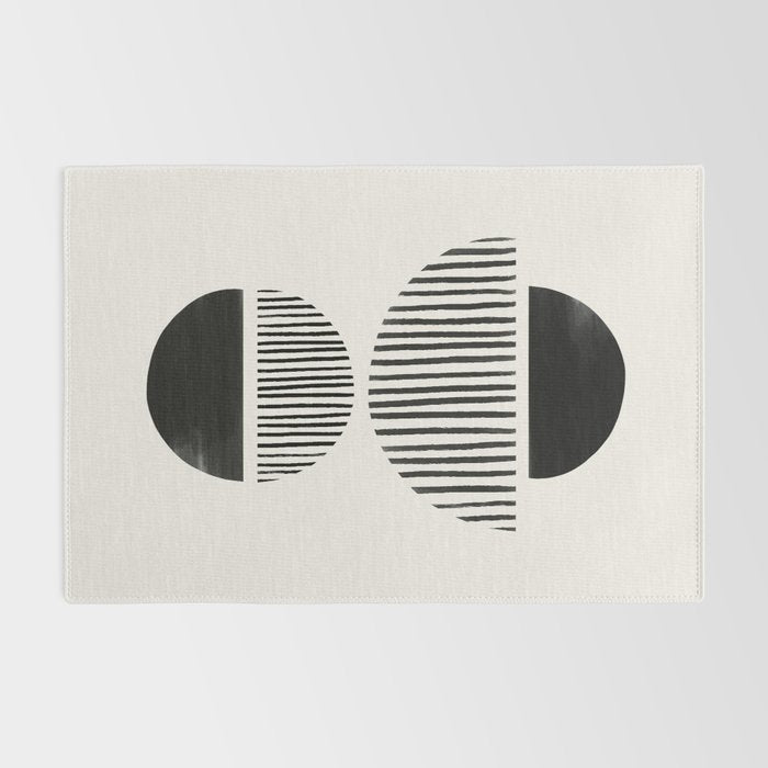 Balancing Stripes NO.1 | Black Rug Gallery Image 2