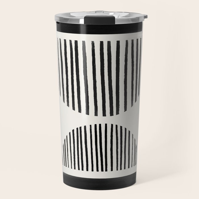 Balancing Stripes NO.1 | Black Travel Mug Gallery Image 1