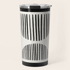 Balancing Stripes NO.1 | Black Travel Mug Gallery Image 1