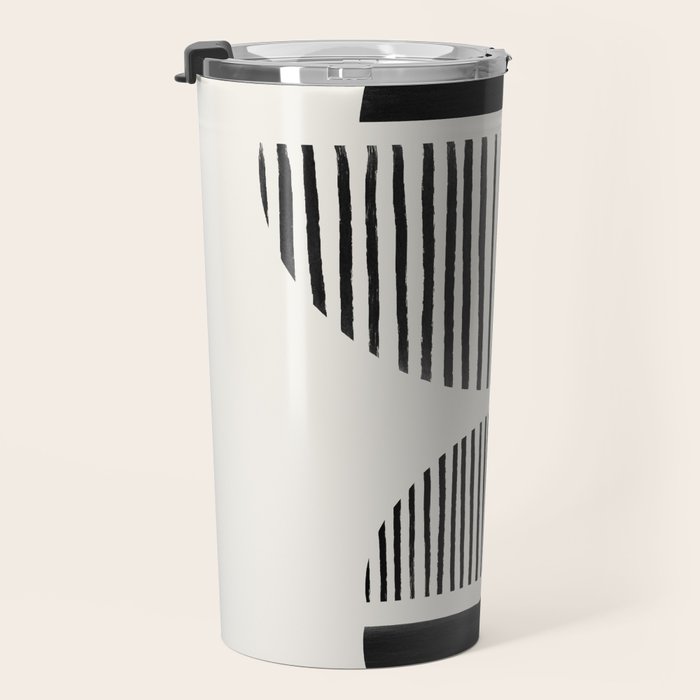 Balancing Stripes NO.1 | Black Travel Mug Gallery Image 3
