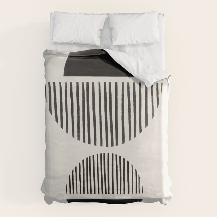 Balancing Stripes NO.1 | Black Duvet Cover Gallery Image 6