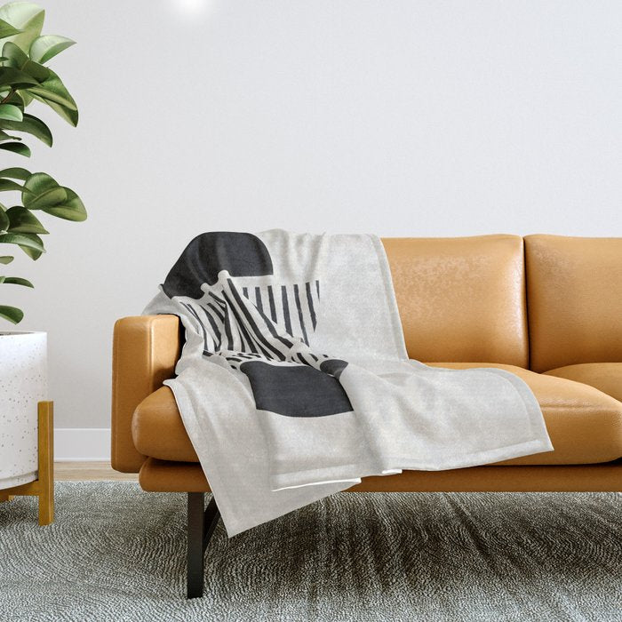 Balancing Stripes NO.1 | Black Throw Blanket Gallery Image 1