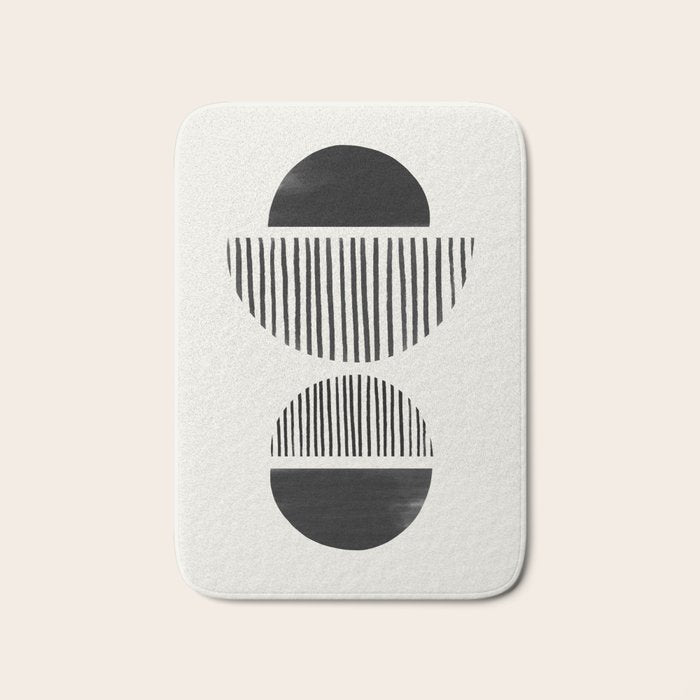 Balancing Stripes NO.1 | Black Bath Mat Gallery Image 1
