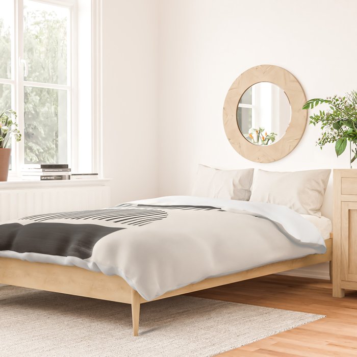 Balancing Stripes NO.1 | Black Duvet Cover Gallery Image 2
