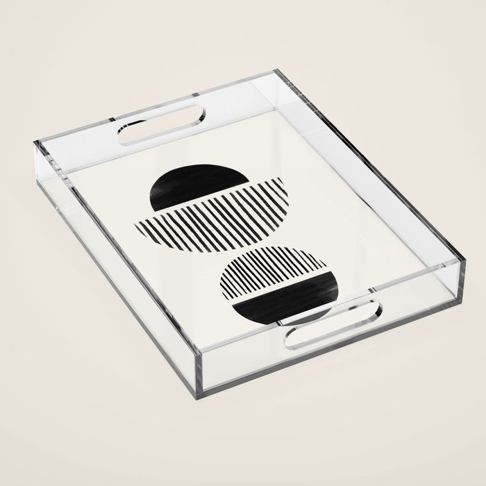 Balancing Stripes NO.1 | Black Acrylic Tray Gallery Image 1