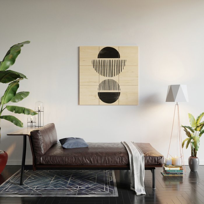 Balancing Stripes NO.1 | Black Wood Wall Art Gallery Image 2
