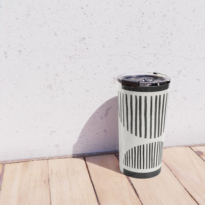 Balancing Stripes NO.1 | Black Travel Mug Gallery Image 4