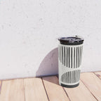 Balancing Stripes NO.1 | Black Travel Mug Gallery Image 4