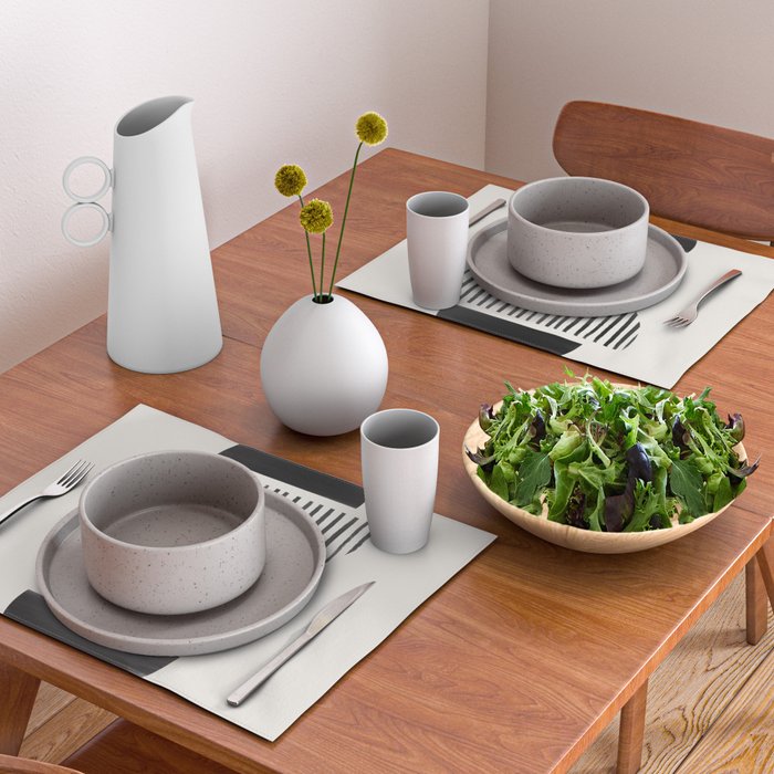 Balancing Stripes NO.1 | Black Placemat Gallery Image 2