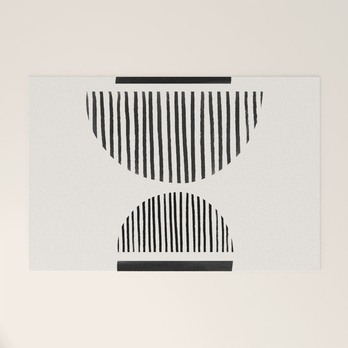 Balancing Stripes NO.1 | Black Welcome Mat Gallery Image 1