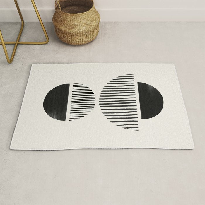 Balancing Stripes NO.1 | Black Rug Gallery Image 1