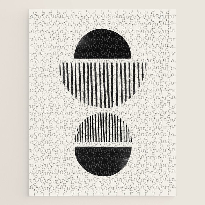 Balancing Stripes NO.1 | Black Jigsaw Puzzle Gallery Image 1