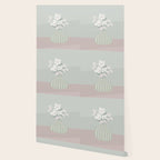 Wildflower bouquet in vase illustration - muted green, dusty pink and beige flowers Wallpaper Gallery Image 2