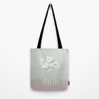 Wildflower bouquet in vase illustration - muted green, dusty pink and beige flowers Tote Bag Gallery Image 2