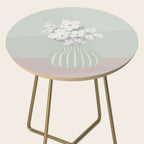 Wildflower bouquet in vase illustration - muted green, dusty pink and beige flowers Side Table Gallery Image 2
