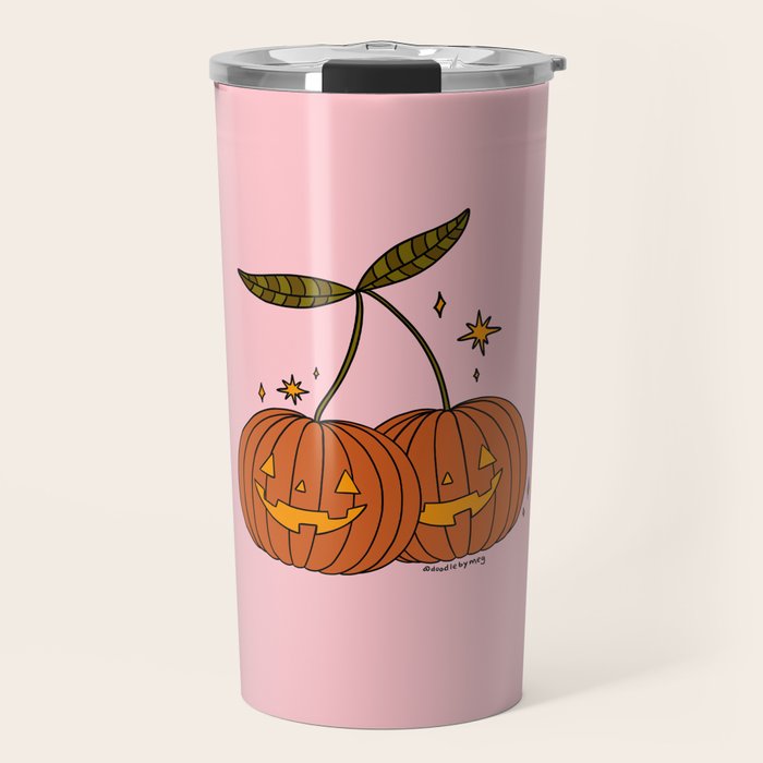 Pumpkin Cherries Travel Mug Gallery Image 1