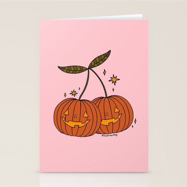 Pumpkin Cherries Stationery Card Gallery Image 1