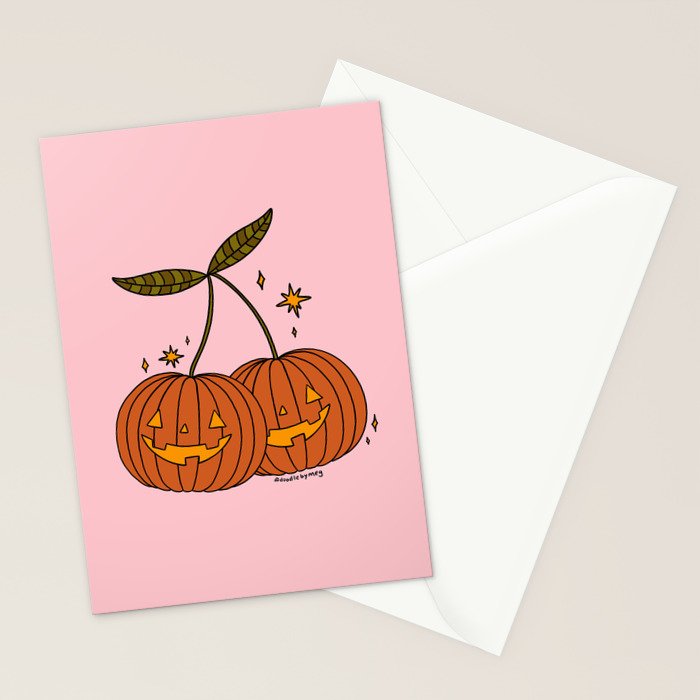 Pumpkin Cherries Stationery Card Gallery Image 2