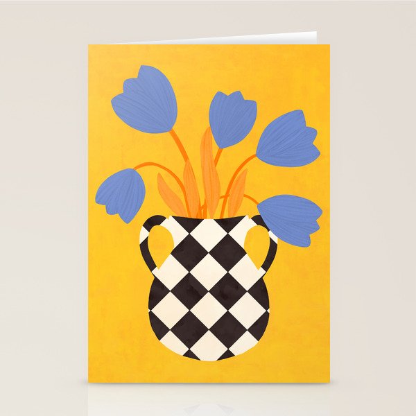 Tulips and vase of squares and diamonds Stationery Card Gallery Image 2