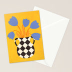 Tulips and vase of squares and diamonds Stationery Card Gallery Image 2