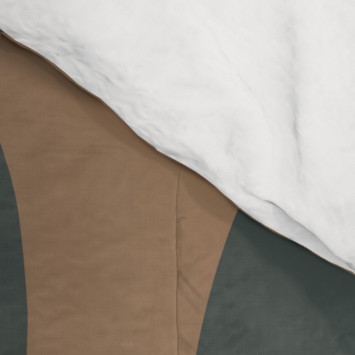 Modern Retro Liquid Swirl Abstract Slate Blue Orange Brown Taupe Comforter Gallery Image 4