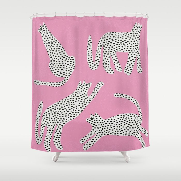 Pink Leopard Shower Curtain Gallery Image 1