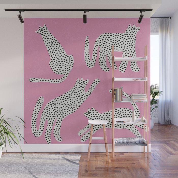 Pink Leopard Wall Mural