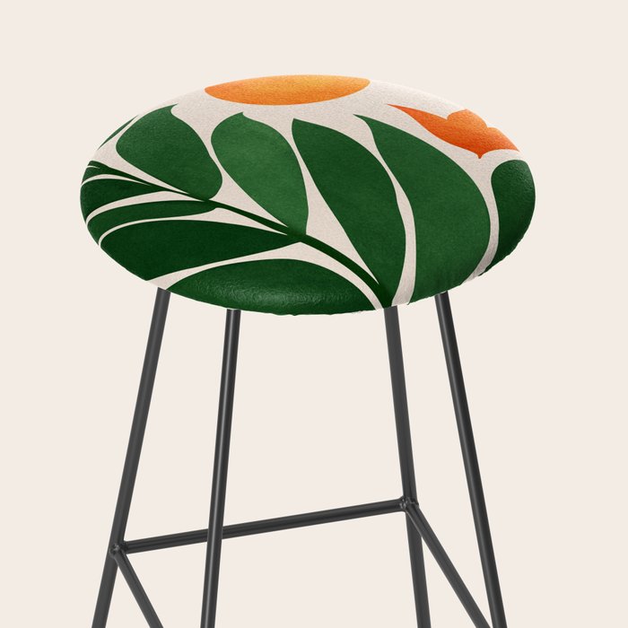 Tropical Forest Sunset / Mid Century Abstract Shapes Stool Gallery Image 2