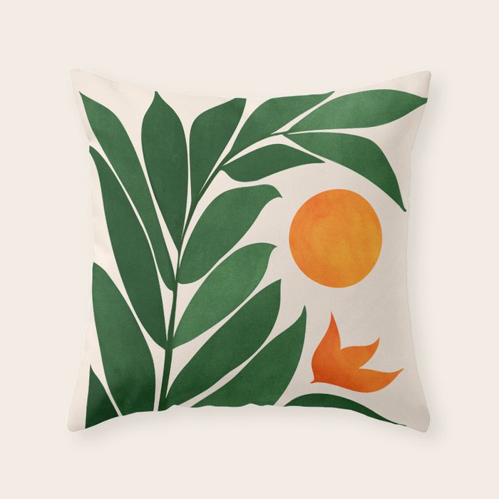 Tropical Forest Sunset / Mid Century Abstract Shapes Throw Pillow Gallery Image 6