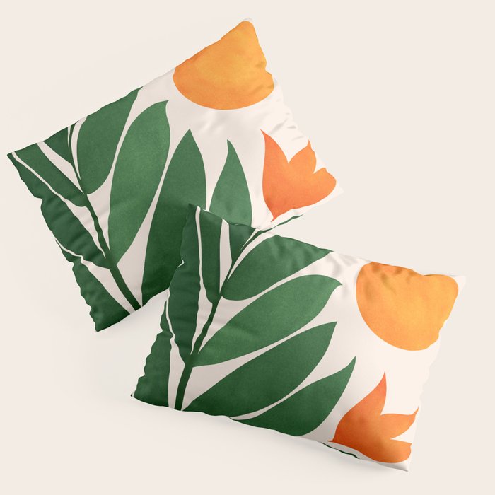 Tropical Forest Sunset / Mid Century Abstract Shapes Pillow Sham Gallery Image 3