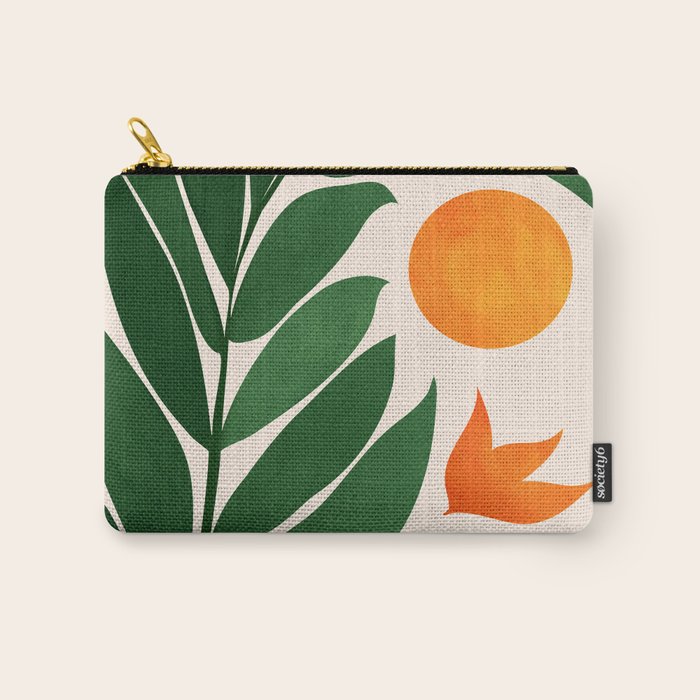 Tropical Forest Sunset / Mid Century Abstract Shapes Carry All Pouch Gallery Image 1