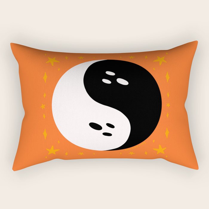 Spooky Yin Yang Rectangular Pillow Gallery Image 2