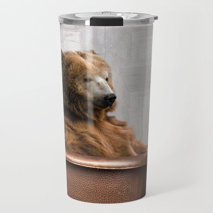 Bear with Rubber Ducky in Vintage Bathtub Travel Mug Gallery Image 1