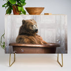 Bear with Rubber Ducky in Vintage Bathtub Credenza Gallery Image 1