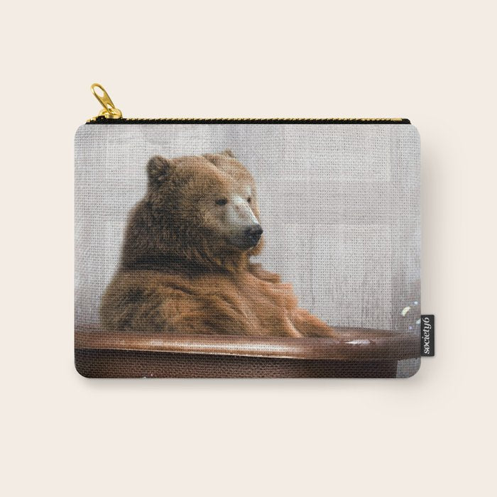 Bear with Rubber Ducky in Vintage Bathtub Carry All Pouch Gallery Image 1
