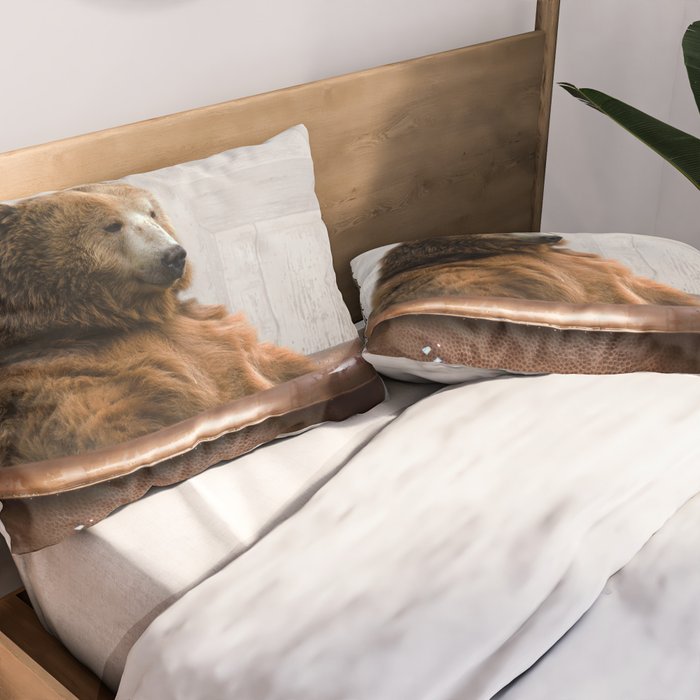 Bear with Rubber Ducky in Vintage Bathtub Pillow Sham Gallery Image 2